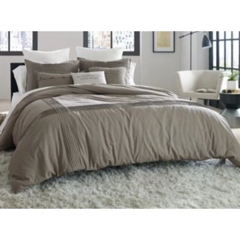 New Kenneth Cole Reaction Structure Pillow Sham Case King Mushroom Stone Washed